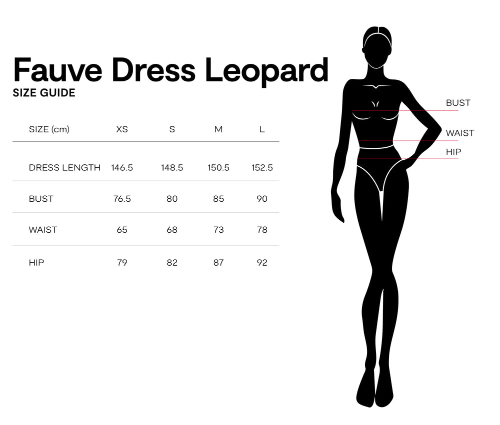 Size chart for Fauve Dress Leopard