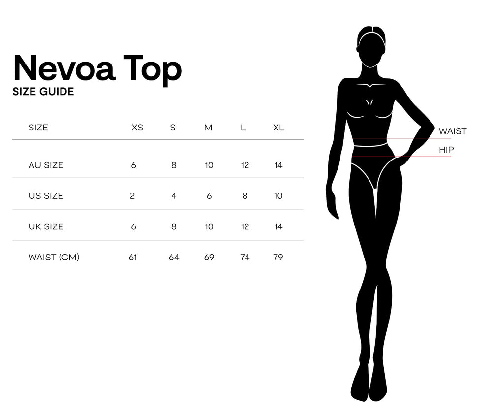 Size chart for Névoa Top Baby Pink