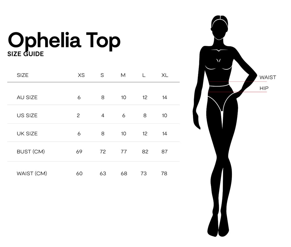 Size chart for Ophélia Top White